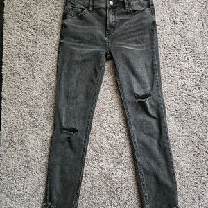 Free People Black Frayed Jean Size W 25